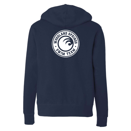 Woodland Springs Swim Team | Full-Zip Hooded Sweatshirt | 2 Colorways