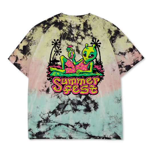 Y2K Summerfest Alien Tie Dye Shirt