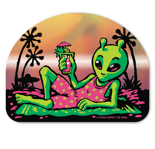 Y2K Alien Holographic Sticker