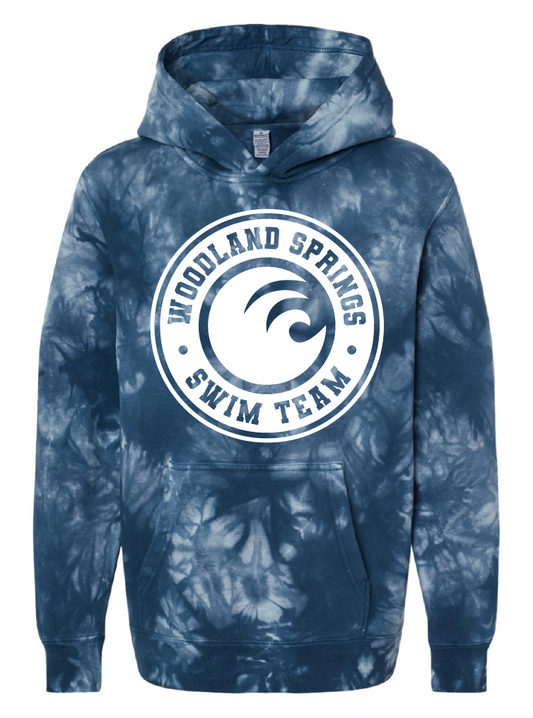 Woodland Springs Swim Team | Youth Hooded Sweatshirt | Tye Dyed
