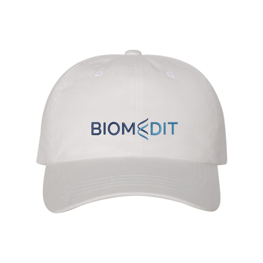 White | Dad Hat | BiomEdit Logo