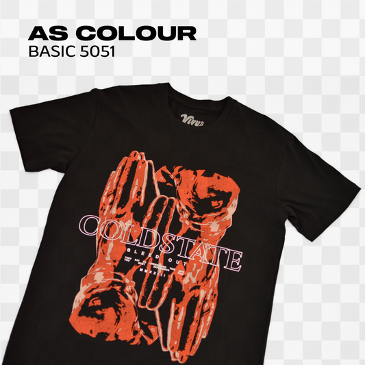 50 Screen printed As Colour Basic Tees | Up to 3 Color Imprint