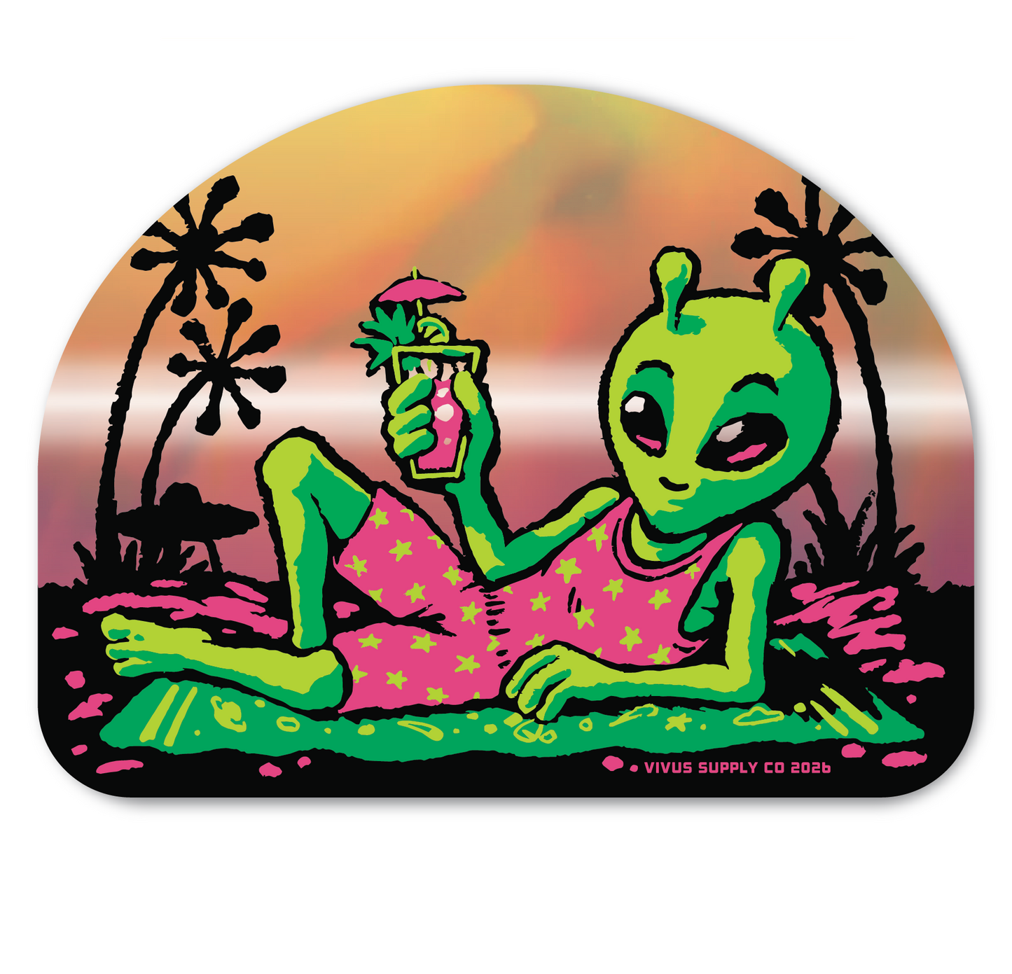 Y2K Alien Holographic Sticker