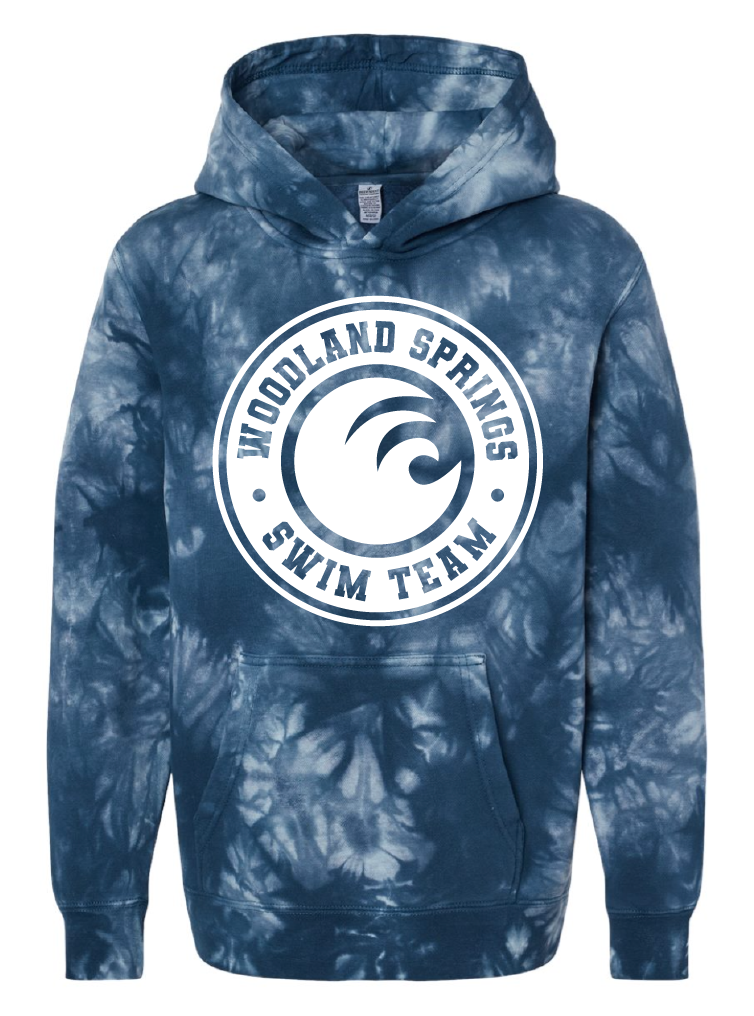 Woodland Springs Swim Team | Youth Hooded Sweatshirt | Tye Dyed