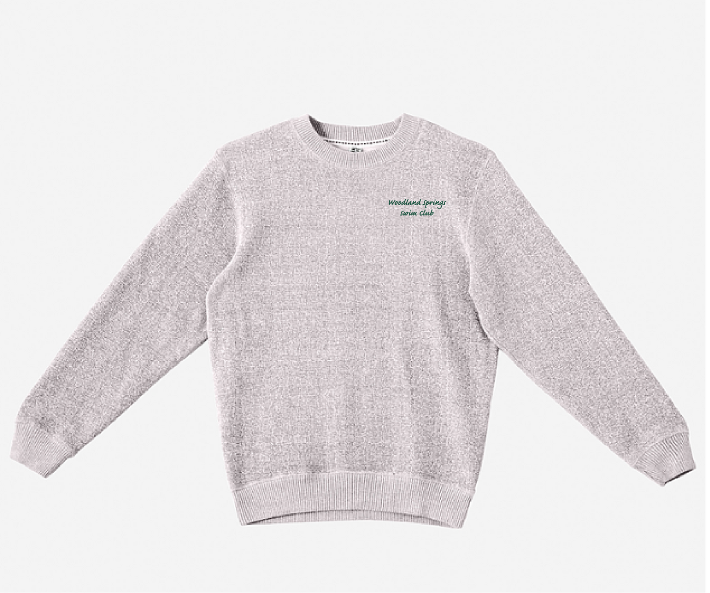 Woodland Springs Swim Team | Textured Knit Crew Neck Sweatshirt