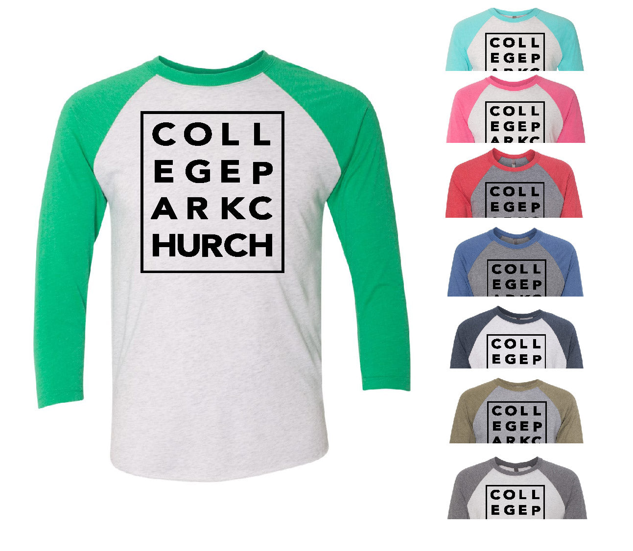 College Park- Unisex Triblend Three-Quarter Sleeve Raglan